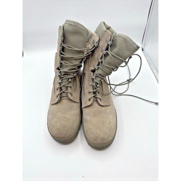 Gore Tex McRae Hot Weather Steel Toe Military Boots Tan Green Size 7.5 - Picture 1 of 13